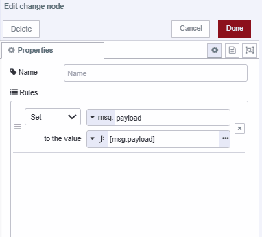 Screenshot displaying change node setting payload containing data that needs to be inserted in the database. "Screenshot displaying change node setting payload containing data that needs to be inserted in the database."